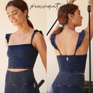 Free People Navy Crop Top